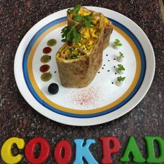 Paneer egg paratha roll A picture of Paneer egg paratha roll.