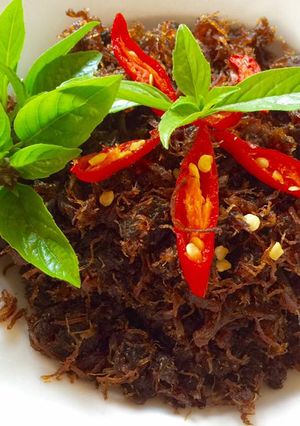 Hình của món Thịt bò khô chay tẩm ớt.