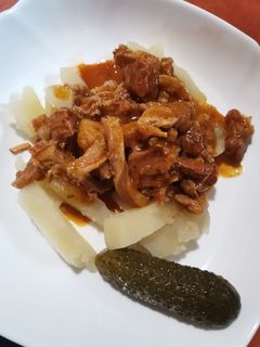 Csülkös pacal főtt krumplival 🐷 recept fotója