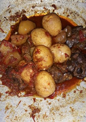 Foto resep Telor, kentang & ati ayam balado