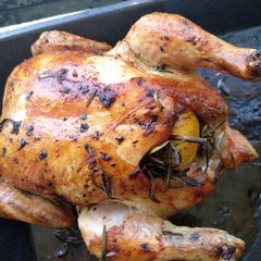 A picture of Roast Chicken with Lemon and Rosemary.