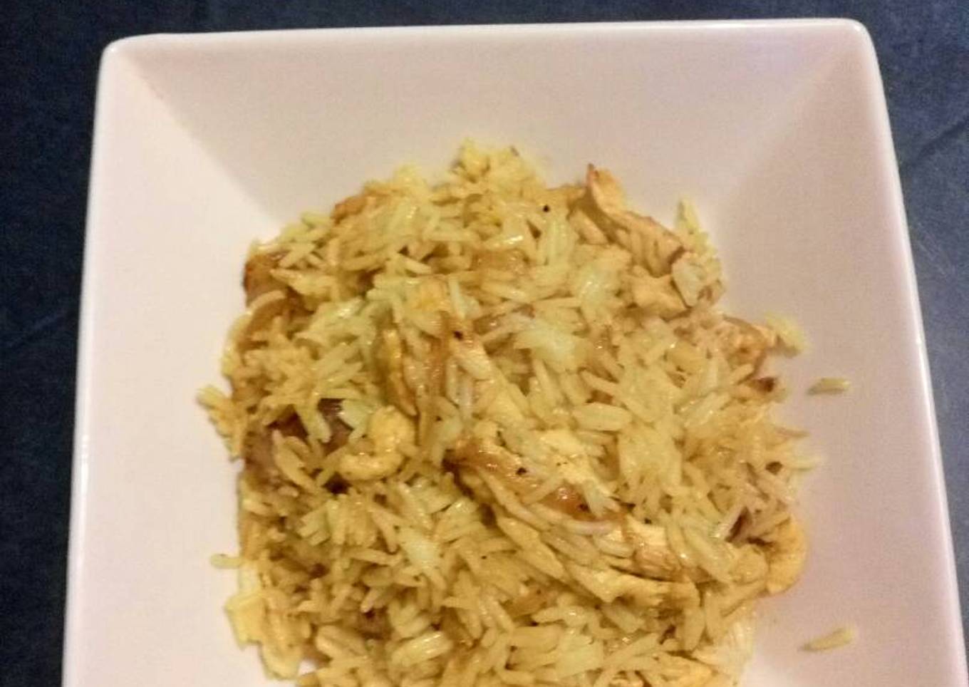 Pollo al curry con arroz basmati