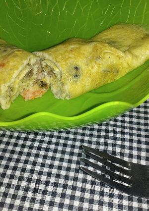 Foto resep Omelet udang ati ampela keju (keto friendly)