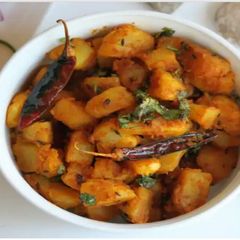 A picture of Aloo ke gutke.