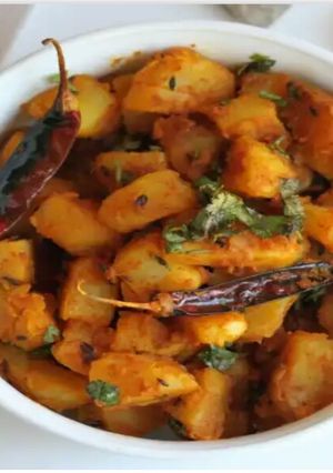A picture of Aloo ke gutke.