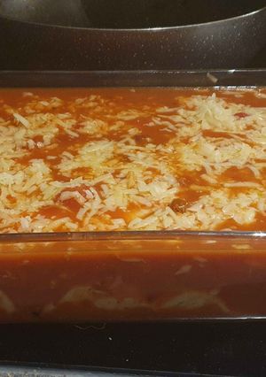 A picture of Super yummy enchiladas.