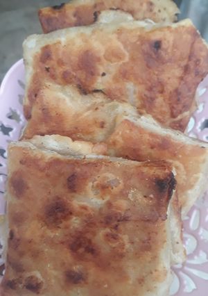 A picture of Cheesy envolope #cookpadramadan1stweek.
