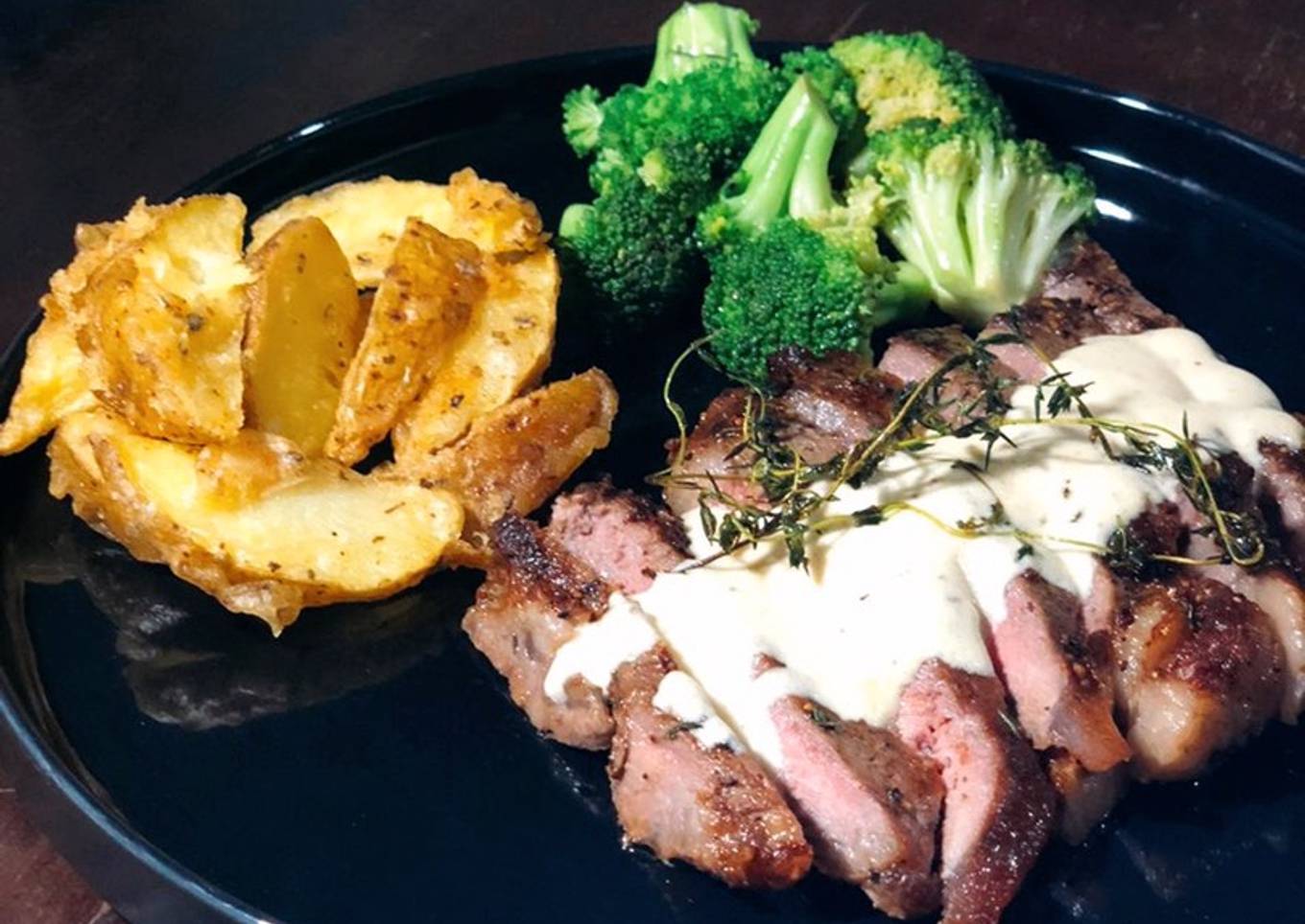 Wagyu Marbled Steak with Creamy Bourbon Sauce