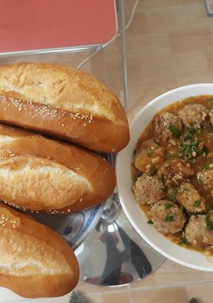 Hình của món Bánh mỳ xíu mại.