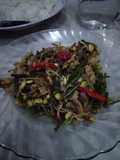 Tumis paku cambah combrang