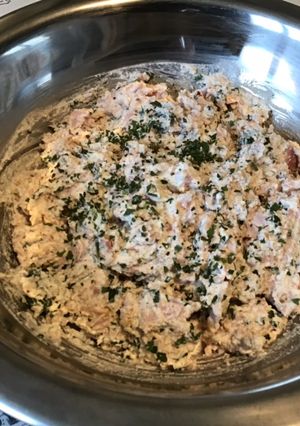 Une photo de Tartinade à la ricotta, jambon blanc,épices et persil