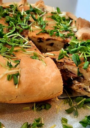 Gombás quiche - borsócsírával recept fotója