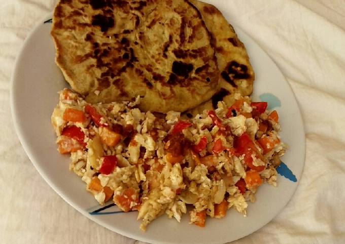 Buttered Paratha with scrambled egg