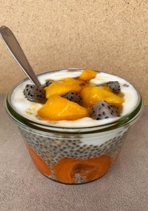 Une photo de Pudding chia / abricots