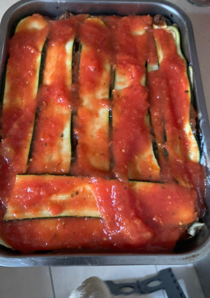 Una foto de Lasagna de verduras con calabacín y berenjena