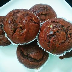 A picture of Chocolate Zucchini Muffins (eggless).