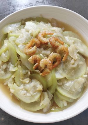 A picture of Sauteed Bottle Gourd or Melon.