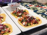 A picture of salmon tacos