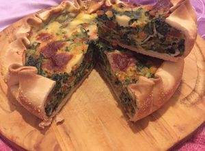 Una foto de Tarta de espinaca con sofrito de vegetales