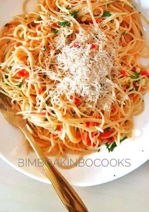A picture of Spaghetti Aglio E Olio.
