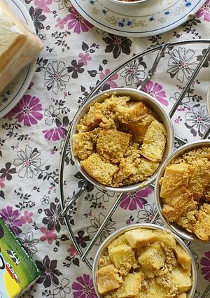 Foto resep Bread butter pudding 2 telur