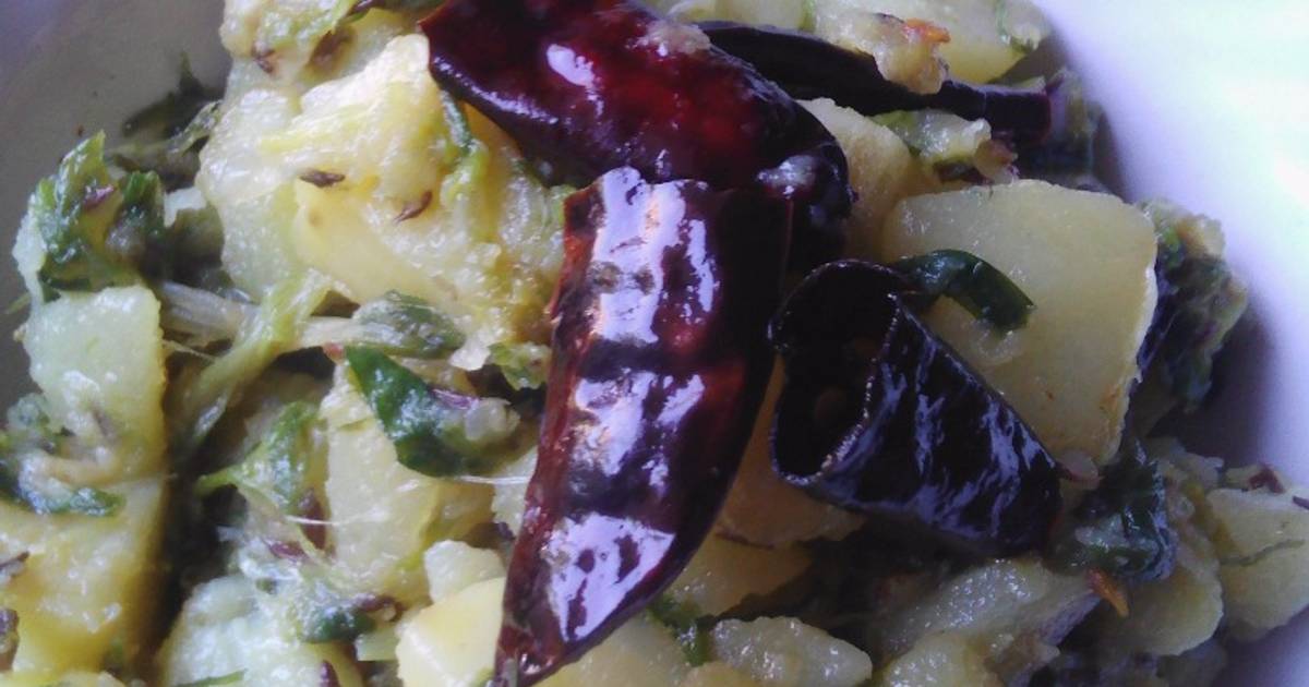 Spring onion potato sabji Recipe by Saheel Khan Cookpad