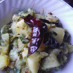 Spring onion potato sabji A picture of Spring onion potato sabji.