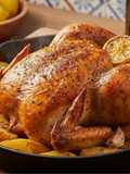Pollo Asado con Especias y Patatas Panaderas