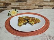Una foto de omelette berenjena