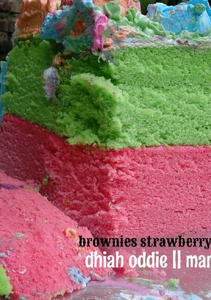 Foto resep Brownies strawberry pandan (#pr_bolu)