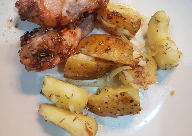 Langkah Mudah untuk Menyiapkan Grilled Chicken Cajun with Garlic Potato Anti Gagal
