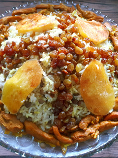 عکسی از دستور عدس پلو با مرغ