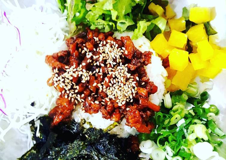 Resep Ini 오징어 비빔밥 atau indonya nasi campur cumi. Makanan sehat tanpa micin Enak dan Antiribet