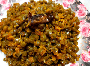 A picture of Fresh French beans sabji.