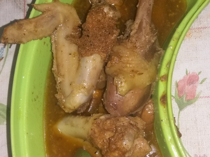 Resep Ayam Kampung masak opor dengan bumbu instan Simpel