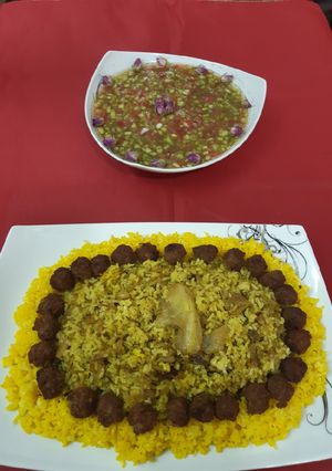 عکسی از دستور کلم پلو شیرازی و سالاد شیرازی
