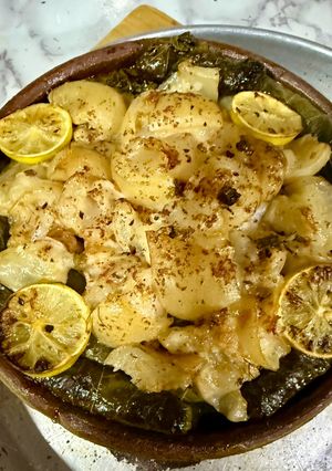 صورة لوصفة طاجن ورق عنب بالكوارع