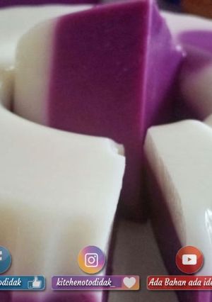 Foto resep Pudding ubi ungu lapis susu, cuma 1 sachet agar-agar!!