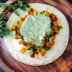 A picture of Nepali pizza recipe Chatamari.