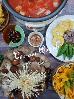 Hình của món Lẩu nấm chay.