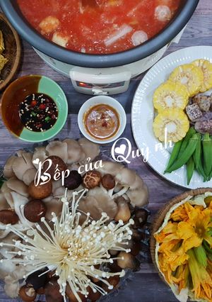 Hình của món Lẩu nấm chay.