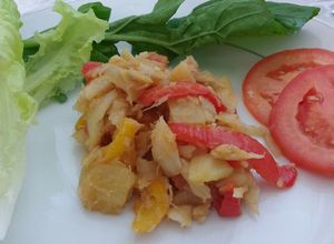Foto de Bacalhau com pimentões
