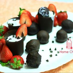A picture of Choco cups and cake pops.
