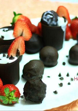 A picture of Choco cups and cake pops.