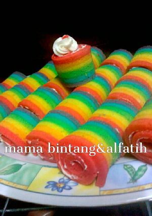 Foto resep Mini rainbow roll cake