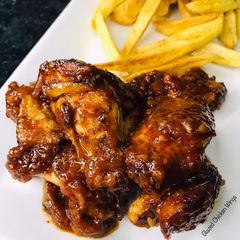 A picture of Glazed chicken wings.