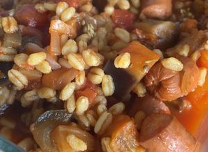 Une photo de Blé à la tomate et à l’aubergine au cookeo