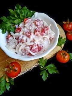 عکسی از دستور سالاد گوجه روسی 🌸
