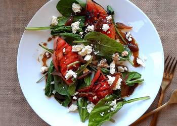 Easiest Way to Recipe Yummy Grilled watermelon salad with honey balsamic vinaigrette