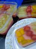 Puding Susu jelly Toping Melon Strawberry Mangga